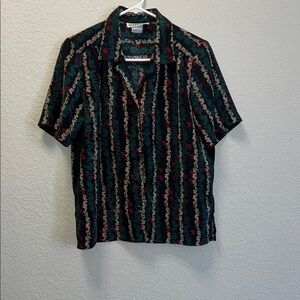 Vintage Black and Green Patterned Shirt